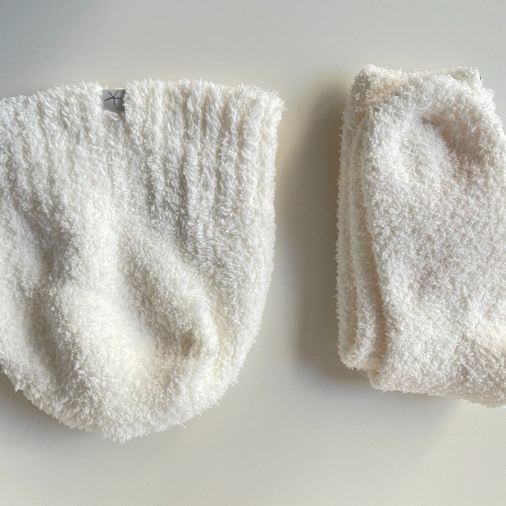 Matching White Hat and Fuzzy Socks